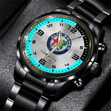 Alfa Romeo Car Personalized Black Stainless Steel Hand Watch For Fan