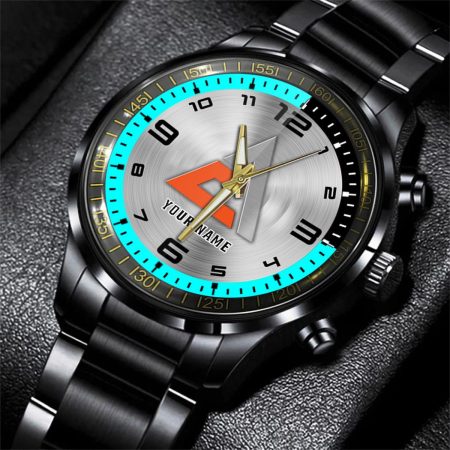 Allis Chalmers Tractor Personalized Black Stainless Steel Hand Watch For Fan