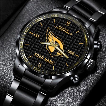 Arizona Cardinals NFL Black Fashion Hand Watch Custom Your Name Gift For Fan