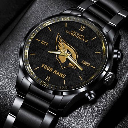 Arizona Cardinals NFL Black Fashion Watch Custom Your Name