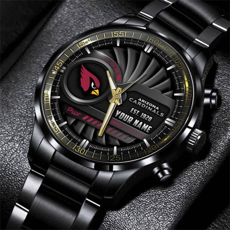 Arizona Cardinals NFL Black Fashion Watch Custom Your Name