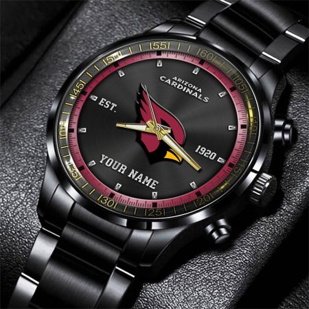Arizona Cardinals NFL Black Fashion Watch Custom Your Name