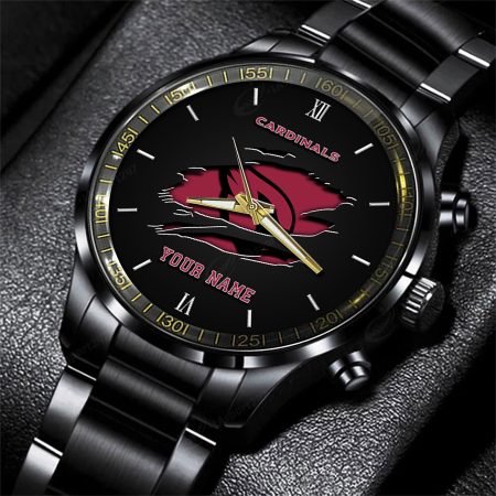 Arizona Cardinals NFL Personalized Black Fashion Watch For Football Lovers For Fan