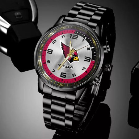 Arizona Cardinals NFL Personalized Black Hand Watch Gifts For Fans
