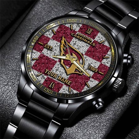 Arizona Cardinals NFL Personalized Sport Black Watch Gifts For Fans