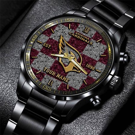 Arizona Cardinals NFL Personalized Sport Black Watch Gifts For Fans