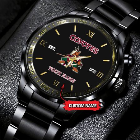 Arizona Coyotes NHL Hockey Game Time Custom Black Fashion Watch For Fan