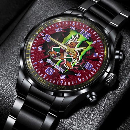 Arizona Coyotes NHL Personalized 3D Black Men Hand Watch Gift For Fans