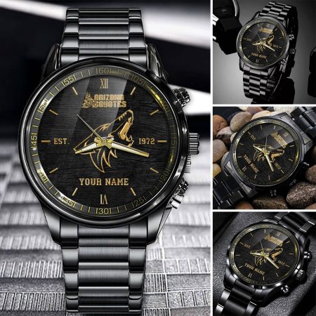 Arizona Coyotes NHL Personalized Black Fashion Watch For Fans