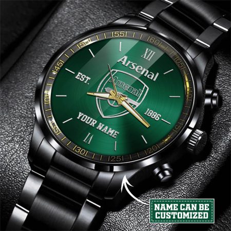Arsenal EPL Personalized Black Hand Watch Gift For Fans