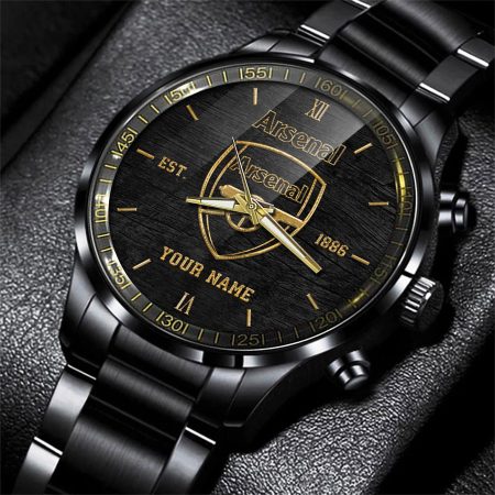 Arsenal EPL Personalized Black Hand Watch Gift For Fans