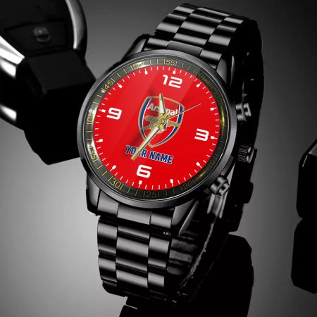 Arsenal EPL Personalized Black Hand Watch Gifts For Fans