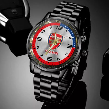 Arsenal EPL Personalized Black Hand Watch Gifts For Fans