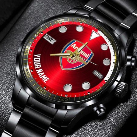 Arsenal EPL Personalized New Black Hand Watch Gift For Fans
