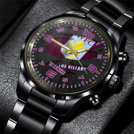 Aston Villa EPL Personalized 3D Men Hand Watch Gift For Fans For Father