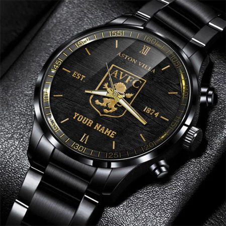Aston Villa EPL Personalized Black Hand Watch Gift For Fans