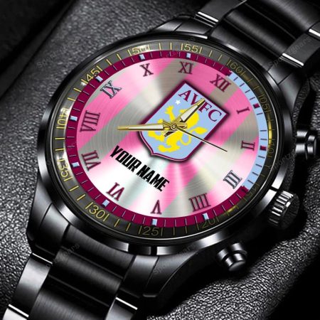 Aston Villa EPL Personalized New Black Hand Watch Gift For Fans