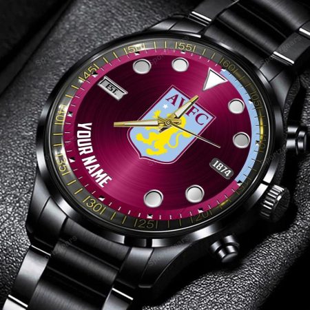 Aston Villa EPL Personalized New Black Hand Watch Gift For Fans