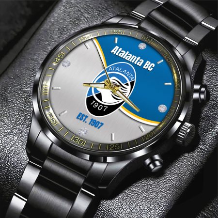 Atalanta BC Serie A Black Stainless Steel Watch Gift For Fan