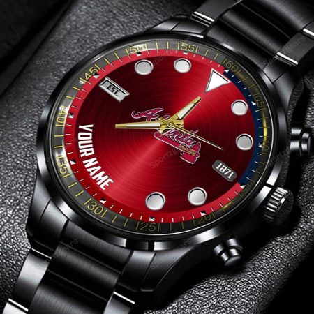 Atlanta Braves MLB Personalized New Black Hand Watch Gift For Fans