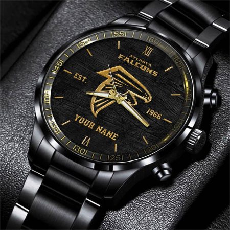 Atlanta Falcons NFL Black Fashion Watch Custom Your Name