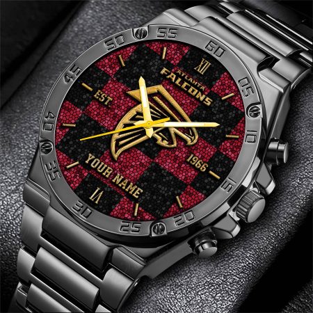 Atlanta Falcons NFL Black Fashion Watch Custom Your Name