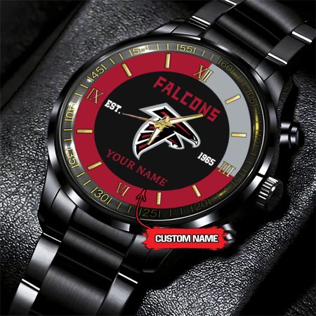 Atlanta Falcons NFL Personalized Black Fashion Watch