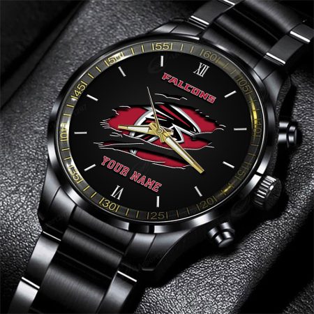 Atlanta Falcons NFL Personalized Black Fashion Watch For Football Lovers For Fan