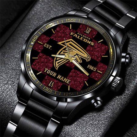 Atlanta Falcons NFL Personalized Sport Black Watch Gifts For Fans