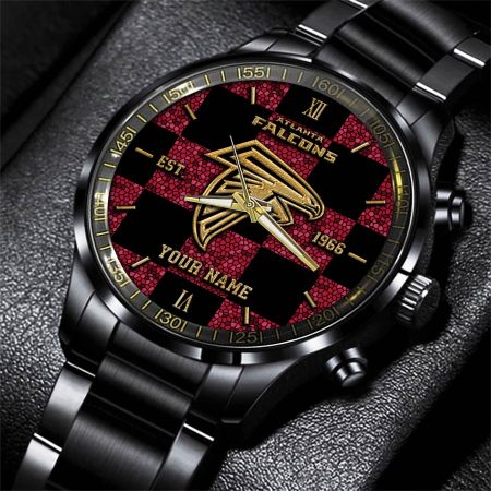Atlanta Falcons NFL Personalized Sport Black Watch Gifts For Fans