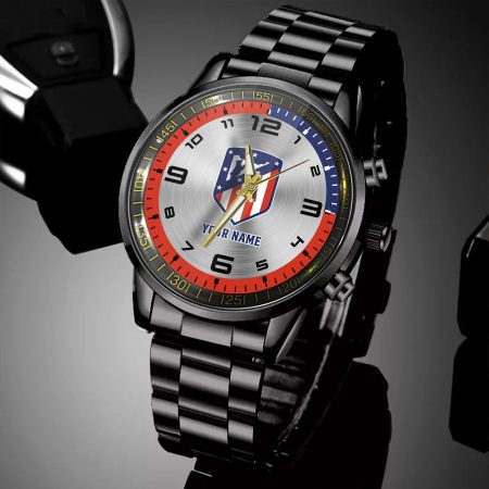 Atletico Madrid LaLiga Personalized New Black Hand Watch Gifts For Fans