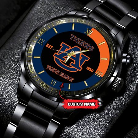 Auburn Tigers NCAA Personalized Black Hand Watch For Fans
