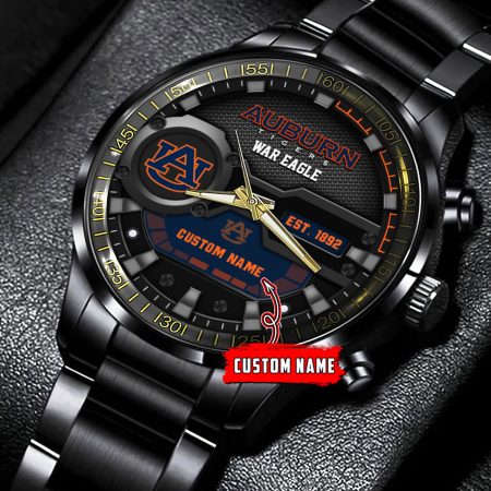 Auburn Tigers NCAA Personalized Black Hand Watch Gift For Fans