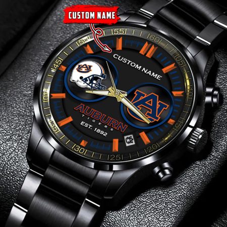 Auburn Tigers NCAA Personalized Black Hand Watch Gift For Fans