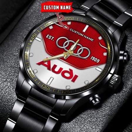Audi Car Personalized Black Hand Watch Gift For Fans