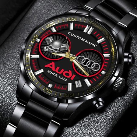 Audi Car Personalized Black Hand Watch Gift For Fans
