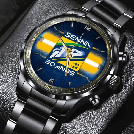 Ayrton Senna Motocycles Black Stainless Steel Watch Gift For Fan