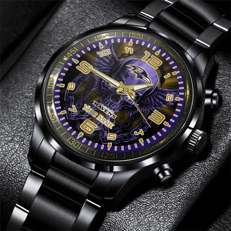 Baltimore Ravens NFL Personalized 3D Men Hand Watch Gift For Fans For Father
