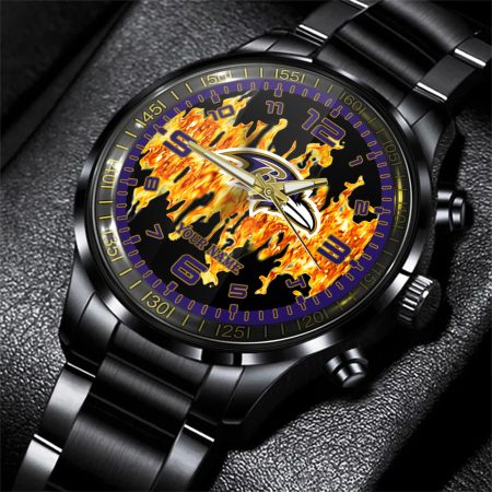 Baltimore Ravens NFL Personalized 3D Men Hand Watch Gift For Fans For Father