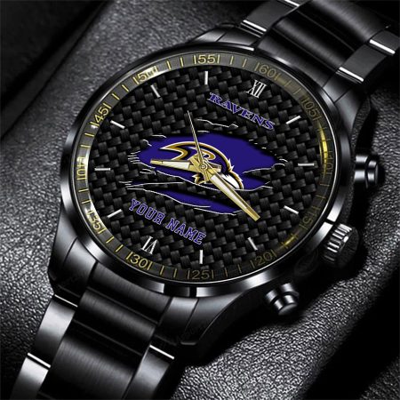 Baltimore Ravens NFL Personalized Sport Black Fashion Watch For Fan
