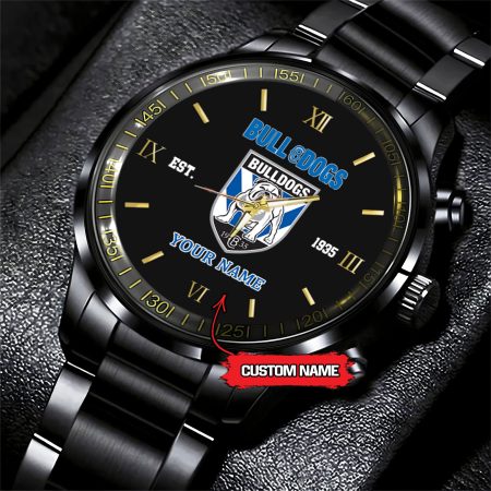 Bankstown Bulldogs NRL Personalized Black Fashion Hand Watch