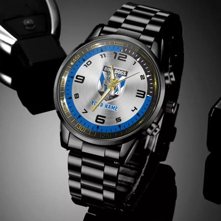 Bankstown Bulldogs NRL Personalized Black Hand Watch Gifts For Fans