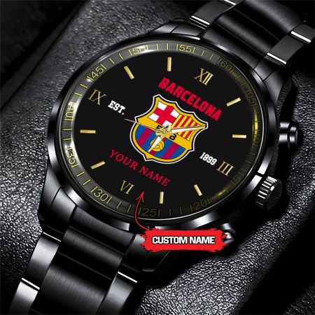 Barcelona LaLiga Personalized Black Hand Watch Gifts For Fan Club