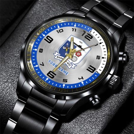 Barrow AFC EFL Personalized Black Stainless Steel Hand Watch For Fan