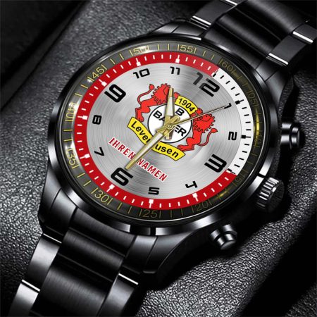Bayer 04 Leverkusen Bundesliga Personalized Black Stainless Steel Hand Watch For Fan