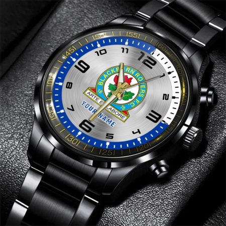 Blackburn Rovers EFL Personalized Black Stainless Steel Hand Watch For Fan