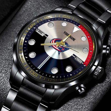 Blue Jackets NHL Personalized New Black Hand Watch Gift For Fans
