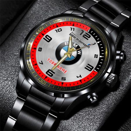BMW Motorsport Car Personalized Black Stainless Steel Hand Watch For Fan