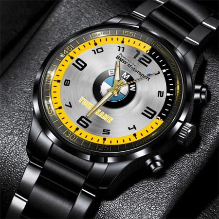BMW Motorsport Car Personalized Black Stainless Steel Hand Watch For Fan