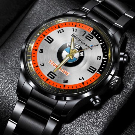 BMW Motorsport Car Personalized Black Stainless Steel Hand Watch For Fan